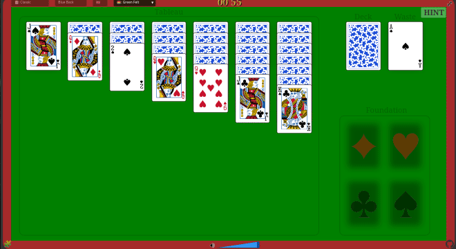 Screenshot of SVG Klondike